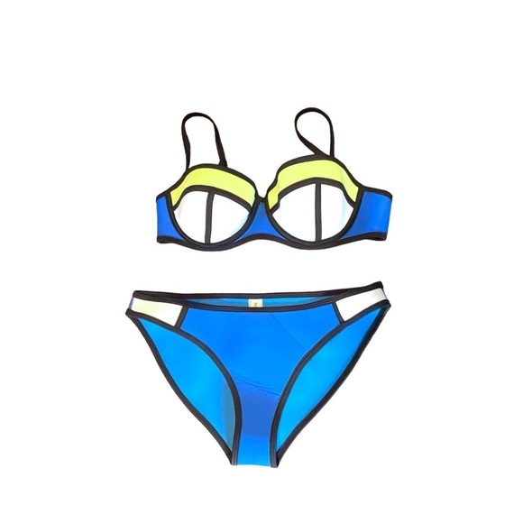 Body Blast Other - Colorblock Blue and Yellow Bikini Set